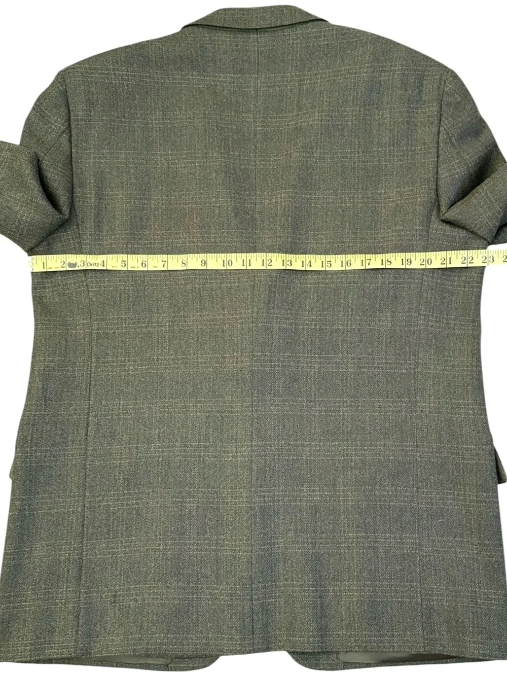 Vintage Joseph Abboud 43R Dark Green Windowpane Plaid Sport Coat Lambswool GFT